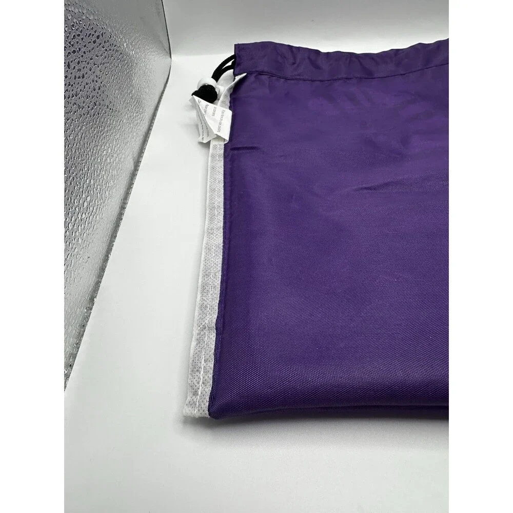 Purple Zebra Music Notes Drawstring Bag Kids Shoe Gym Bag Polyester